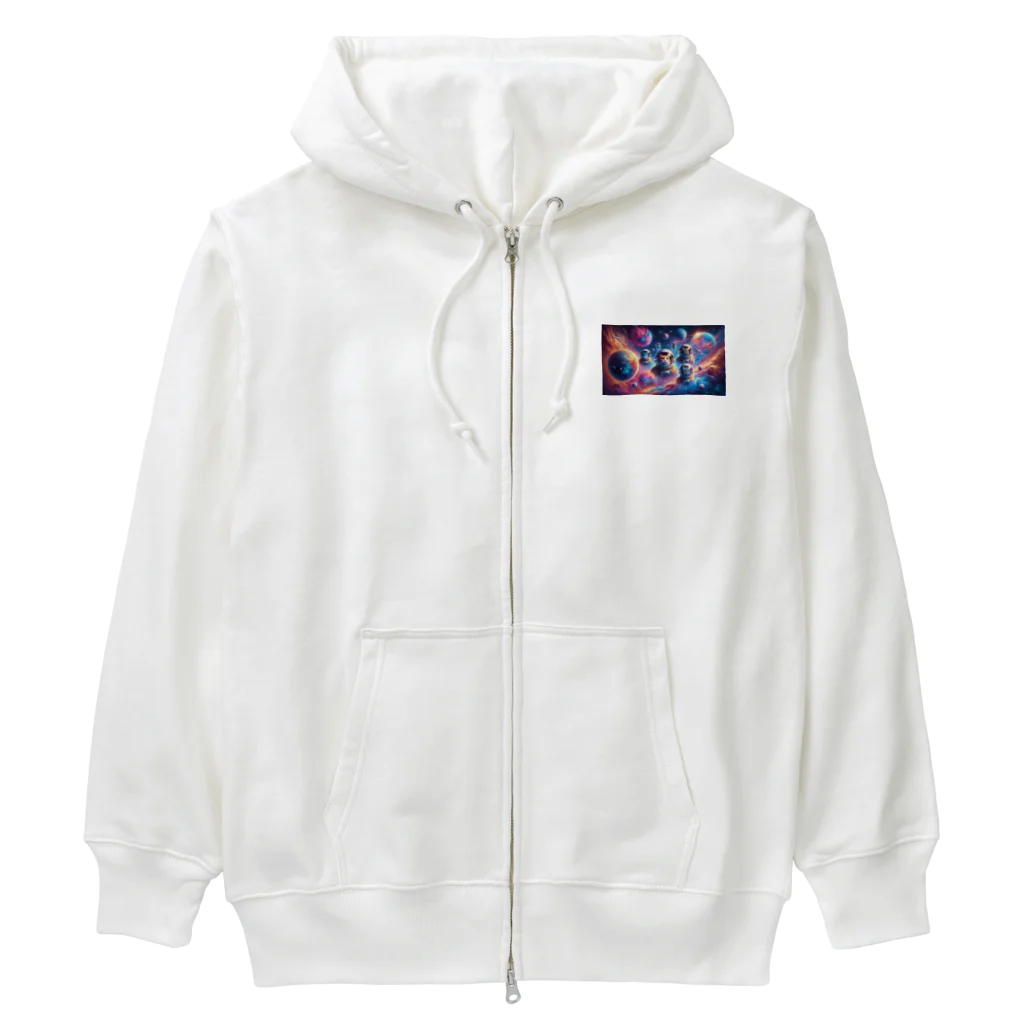 space catの宇宙猫飛行士 Heavyweight Zip Hoodie