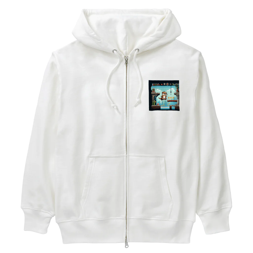 suke3kaku3のカワウソがゲームの世界に飛び込んだ！ Heavyweight Zip Hoodie