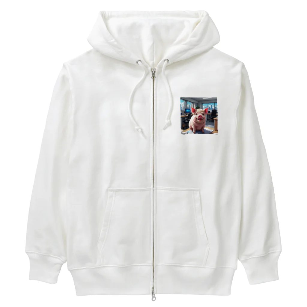 MTHの社内のをさせるみにぶた向上組織文化 Heavyweight Zip Hoodie