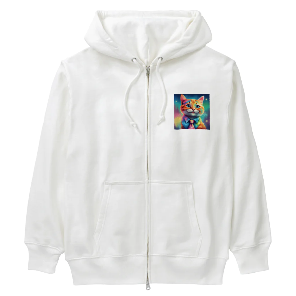 tomato373737の虹にゃん🌈 Heavyweight Zip Hoodie