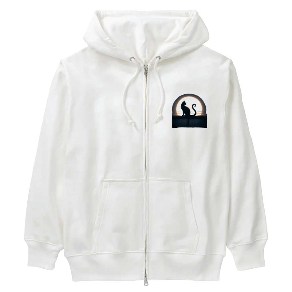 万事屋の猫のシルエットが美しい Heavyweight Zip Hoodie