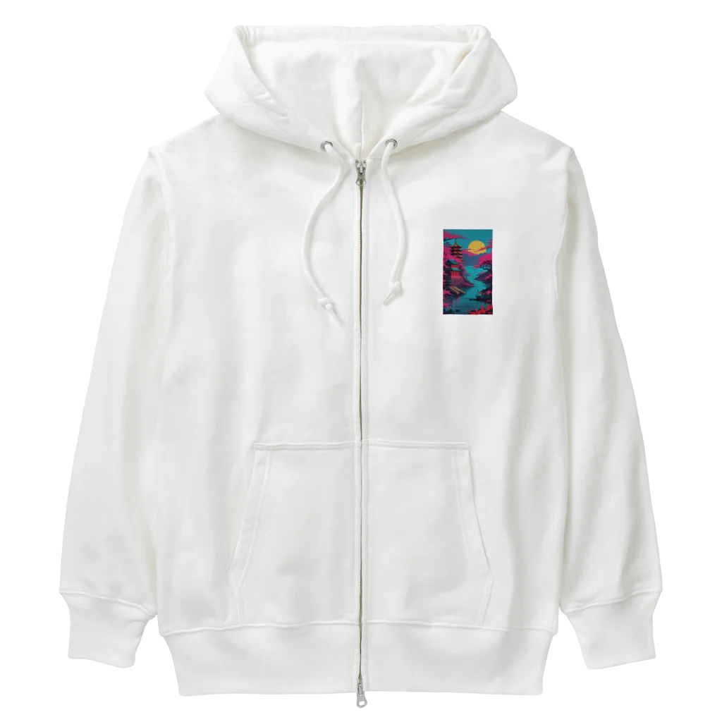 thedarkesthourのアジア　中国　日本　寺院　月夜　プレゼント Heavyweight Zip Hoodie