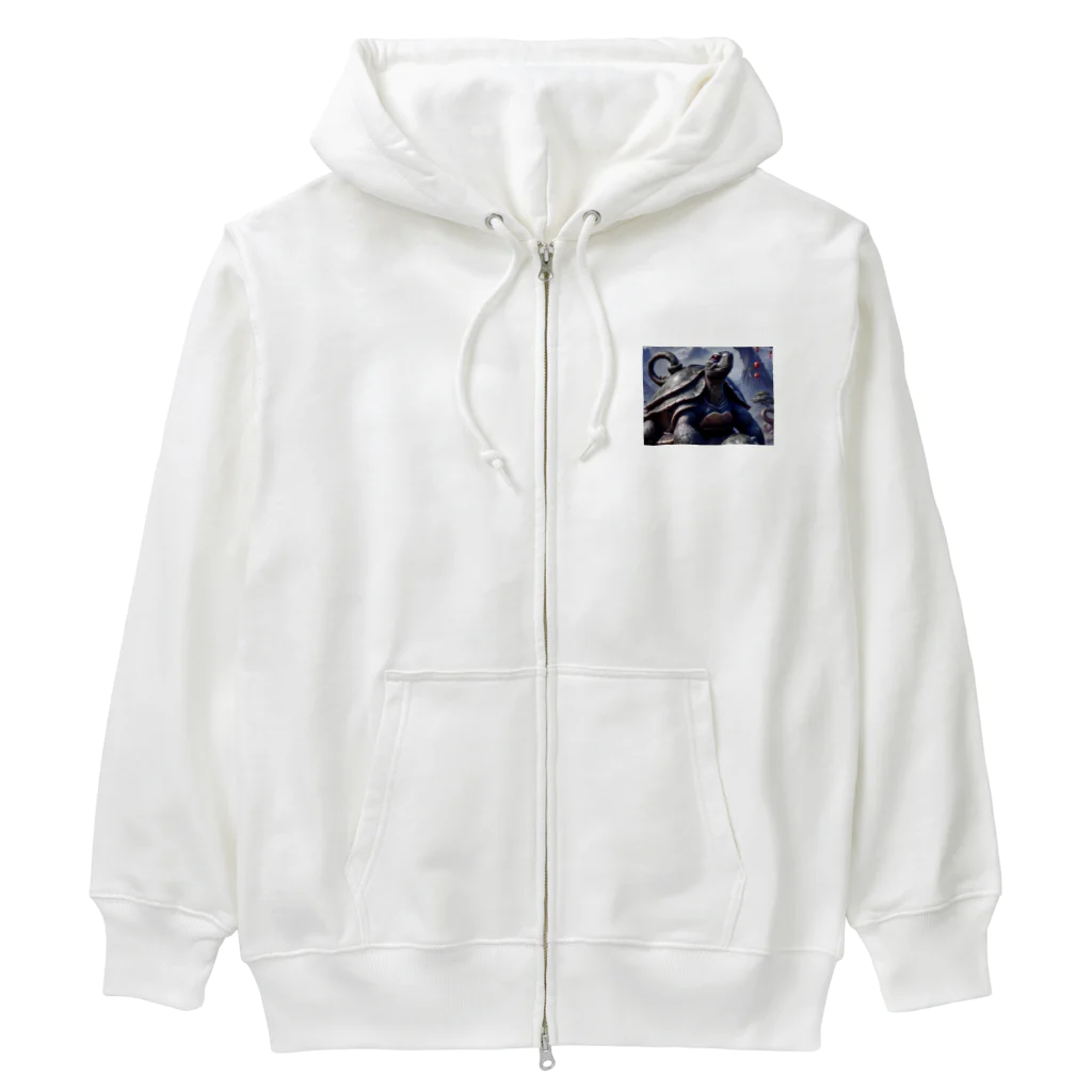 mamori_shopの北方守護★黒き霊亀 玄武 Heavyweight Zip Hoodie