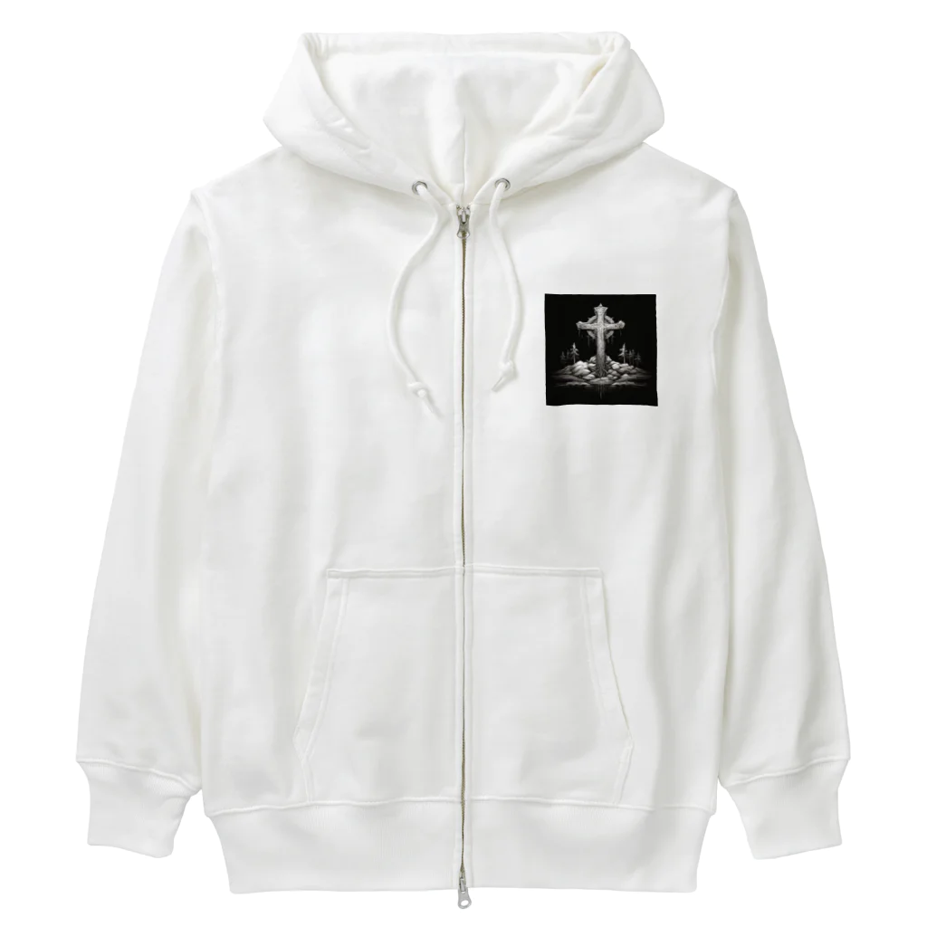 yielanggo007の暗闇の光十字架 Heavyweight Zip Hoodie