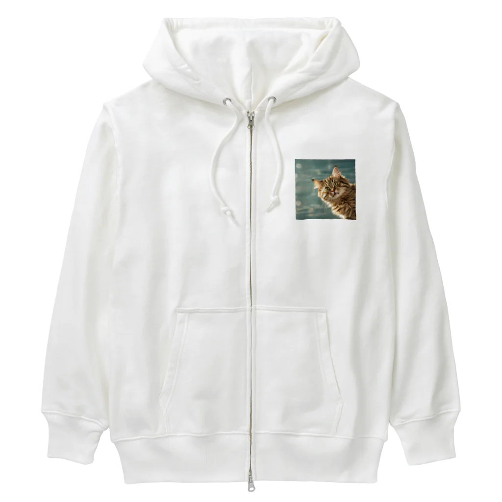 ronstr_のちらりキャット Heavyweight Zip Hoodie