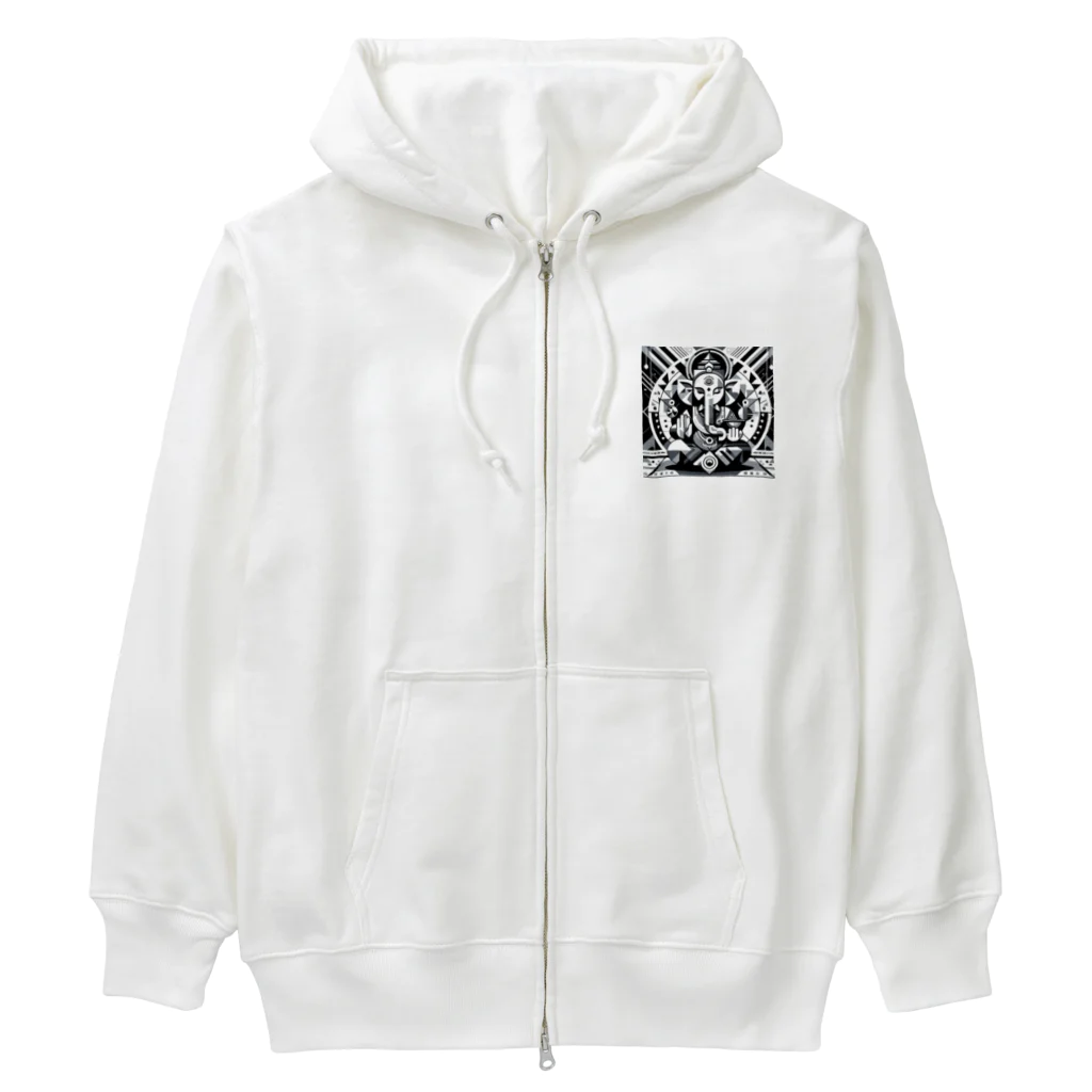 greenartの幾何学ガネーシャ Heavyweight Zip Hoodie