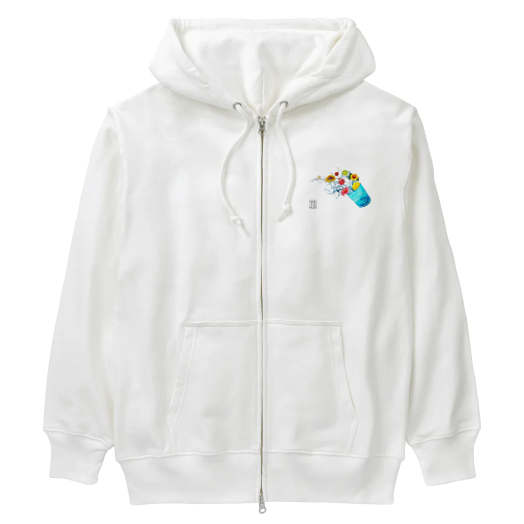 KILIKOStudiosの琉球ガラス　青 Heavyweight Zip Hoodie