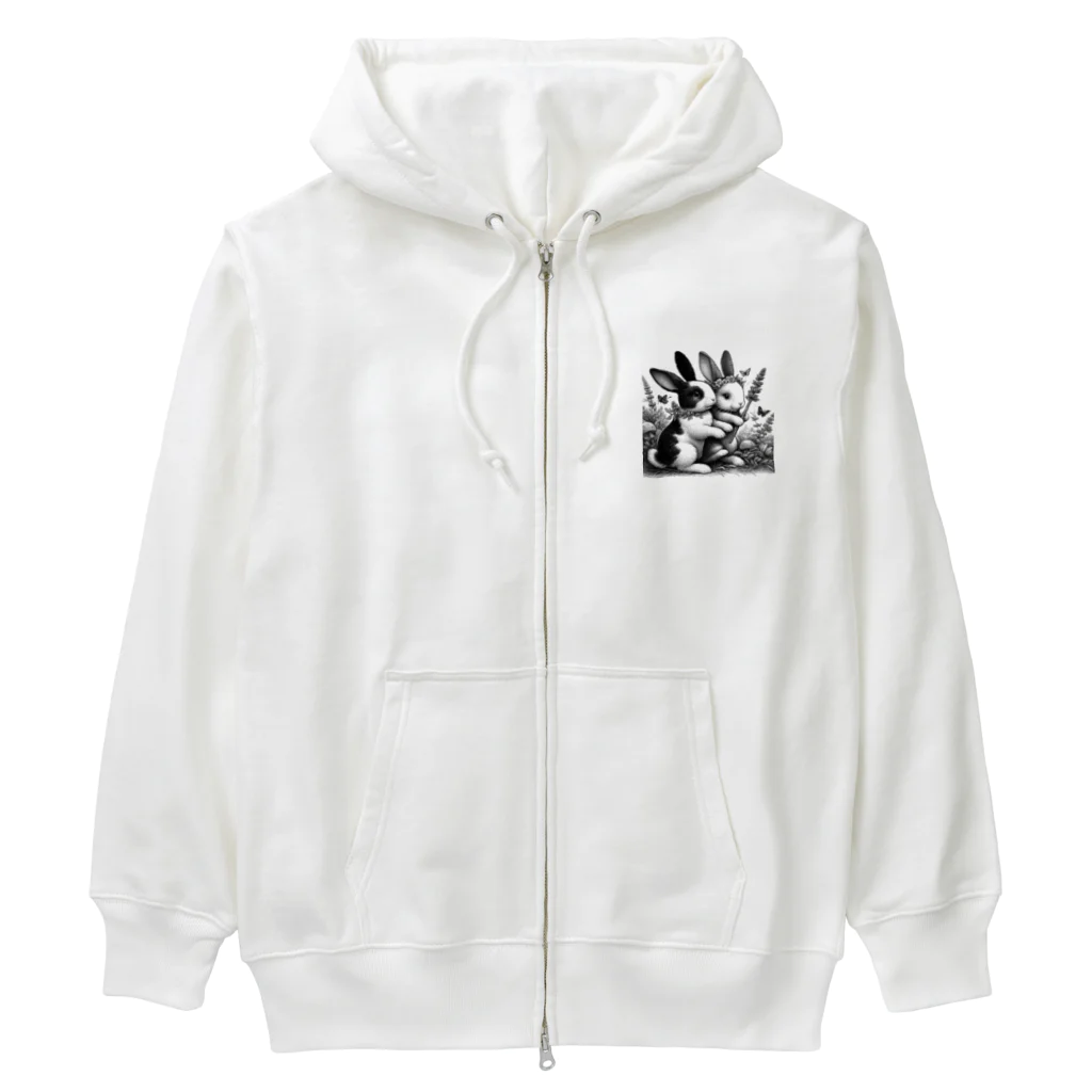 harumama04のシンプルにかわいいウサギのグッズ Heavyweight Zip Hoodie