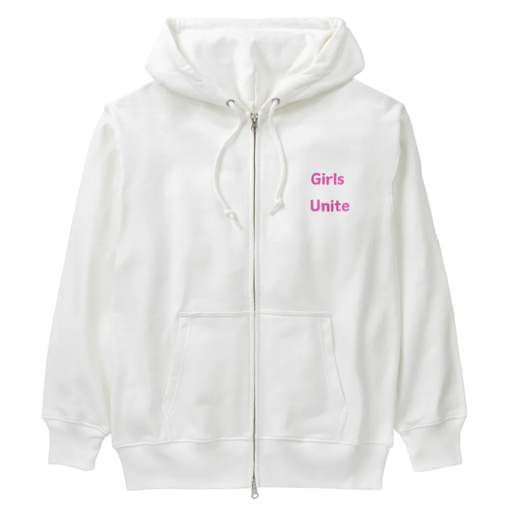 あい・まい・みぃのGirls Unite-女性たちが団結して力を合わせる言葉 Heavyweight Zip Hoodie