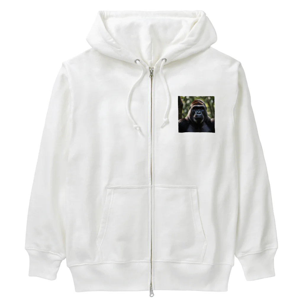 animalzの力強くどんと構えるゴリラ Heavyweight Zip Hoodie