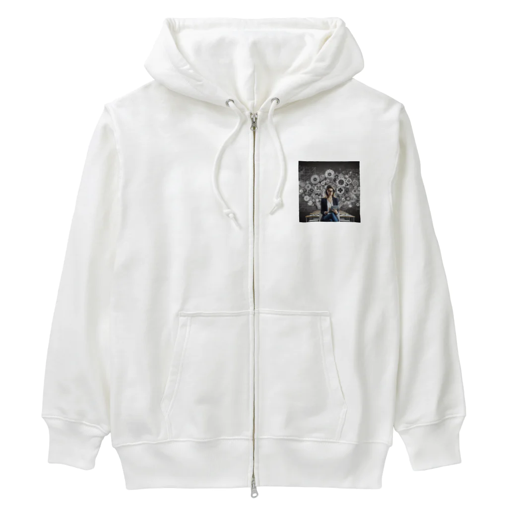 アミュペンの知的で魅力的な女性 Heavyweight Zip Hoodie