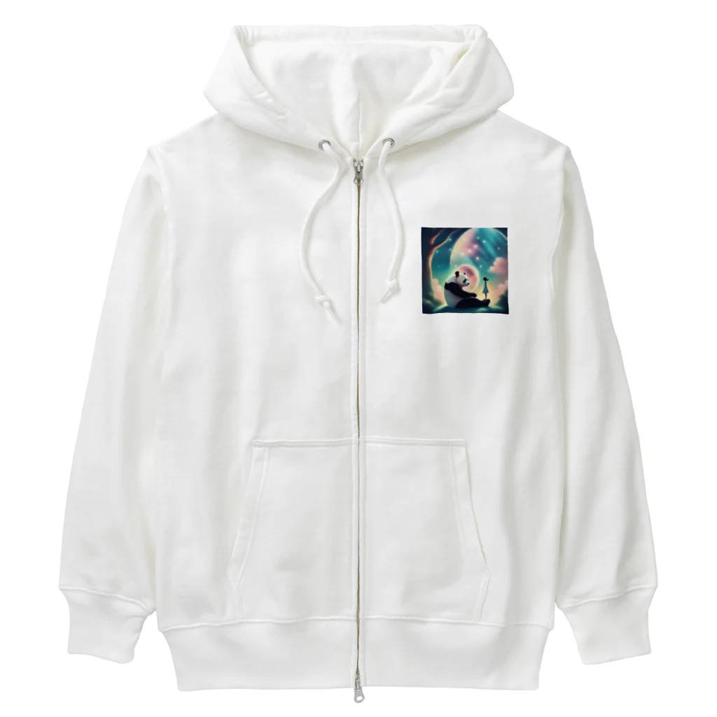 ぱんだ好きの店の月夜のパンダと女の子8 Heavyweight Zip Hoodie