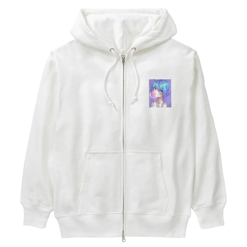 World_Teesのバブルガムを噛むアニメガール 日本の美学 アニメオタク Heavyweight Zip Hoodie