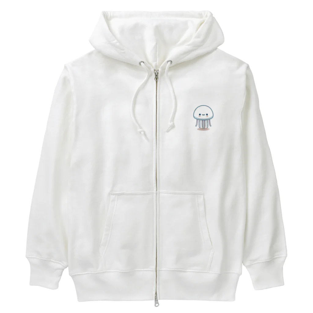 わくわく海の雑貨屋のゆるゆるクラゲちゃん Heavyweight Zip Hoodie