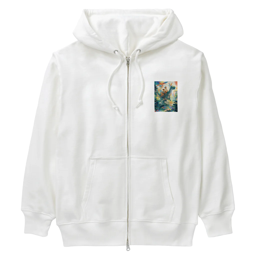 AQUAMETAVERSEの恐竜とジヤングル探検　なでしこ1478 Heavyweight Zip Hoodie