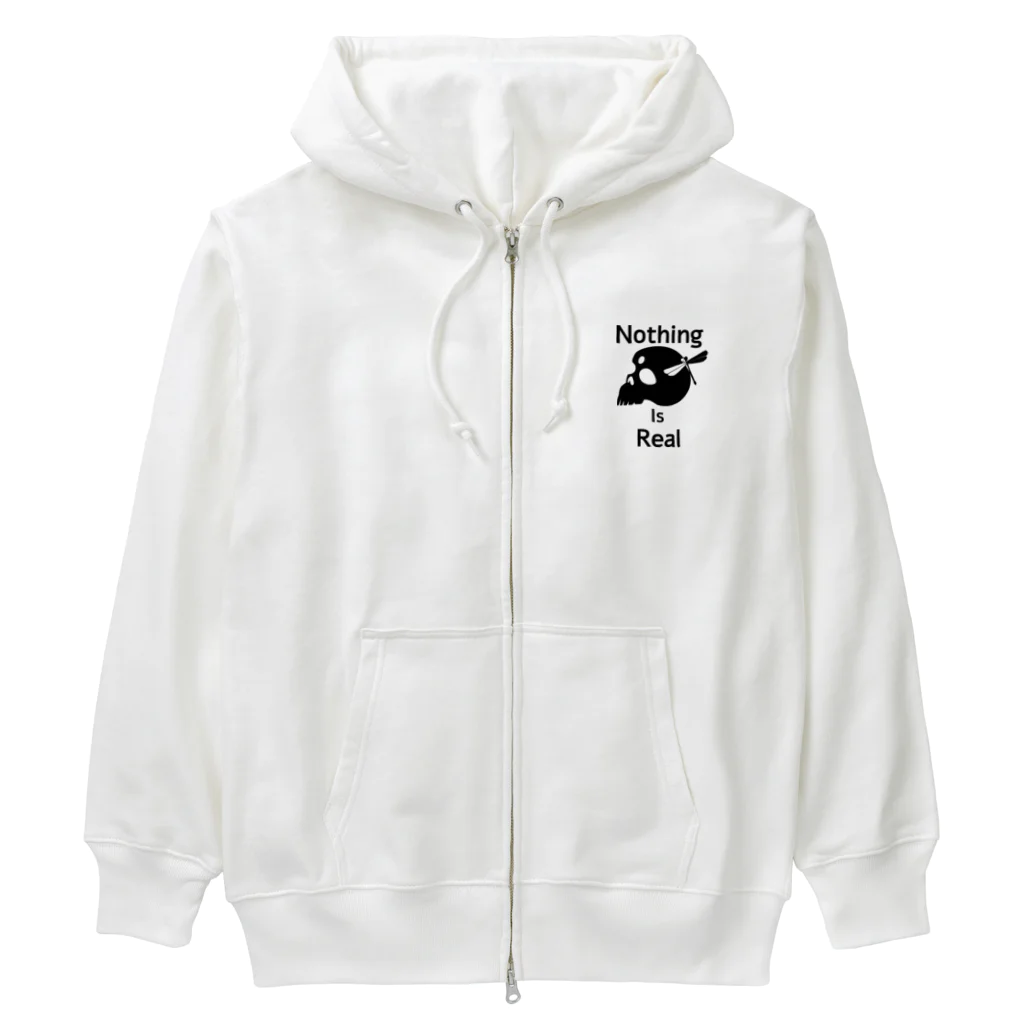 『NG （Niche・Gate）』ニッチゲート-- IN SUZURIのNothing Is Real.（黒） Heavyweight Zip Hoodie