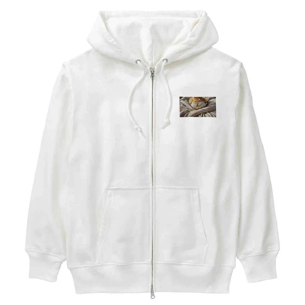 shinjo_irasutoの寝ている可愛いひよこ Heavyweight Zip Hoodie