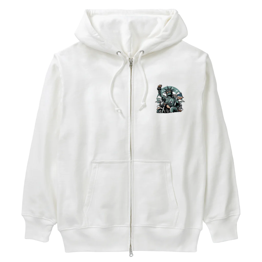 shime_savaのトーチを持ったおばちゃんライダー Heavyweight Zip Hoodie