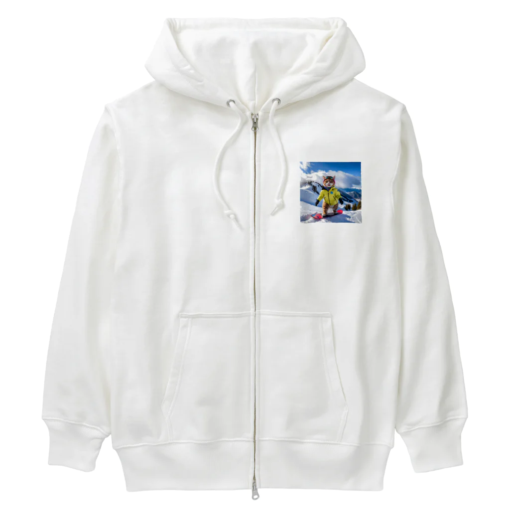 ikasumikoboのスノボ猫 Heavyweight Zip Hoodie