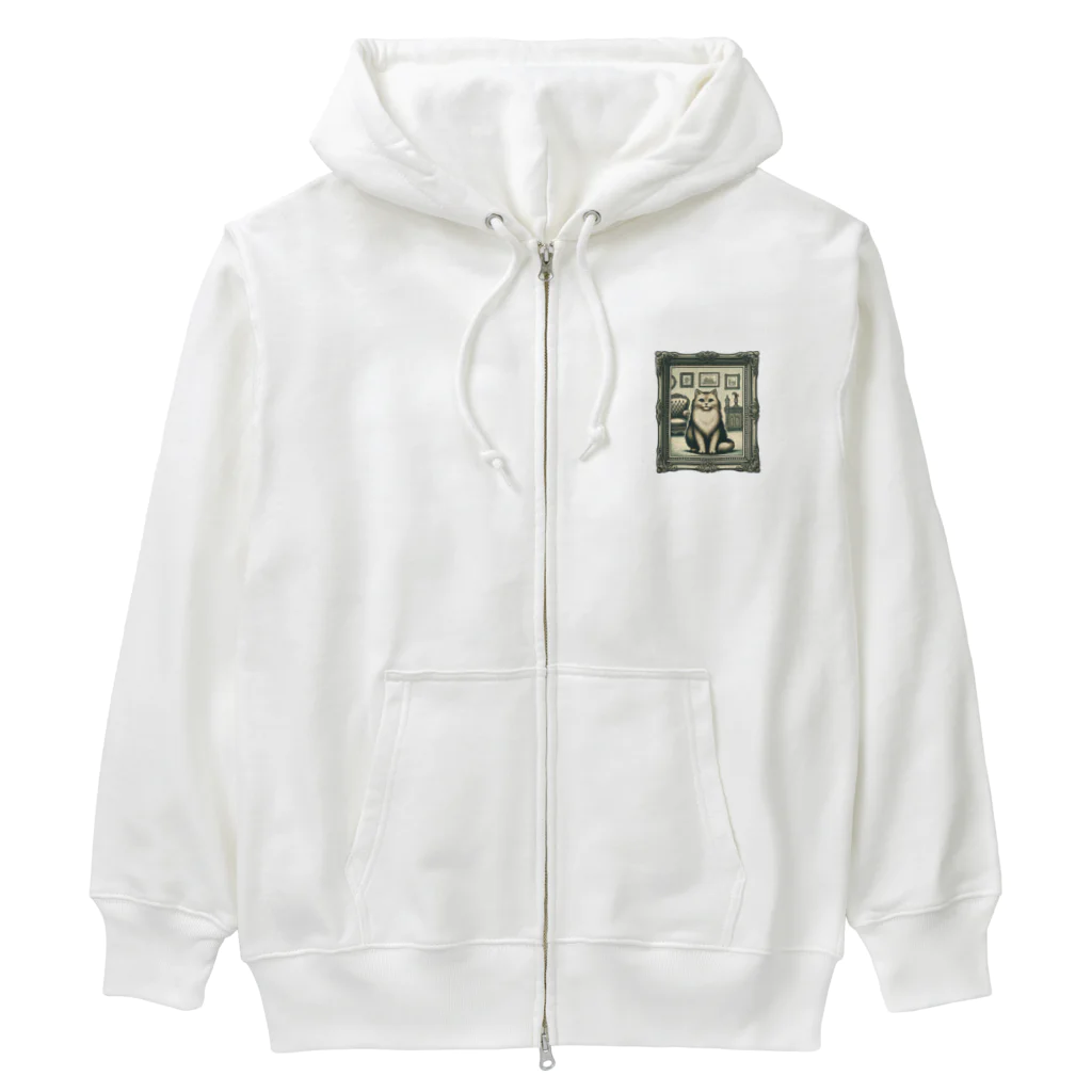 manaco-のクラシックな猫 Heavyweight Zip Hoodie