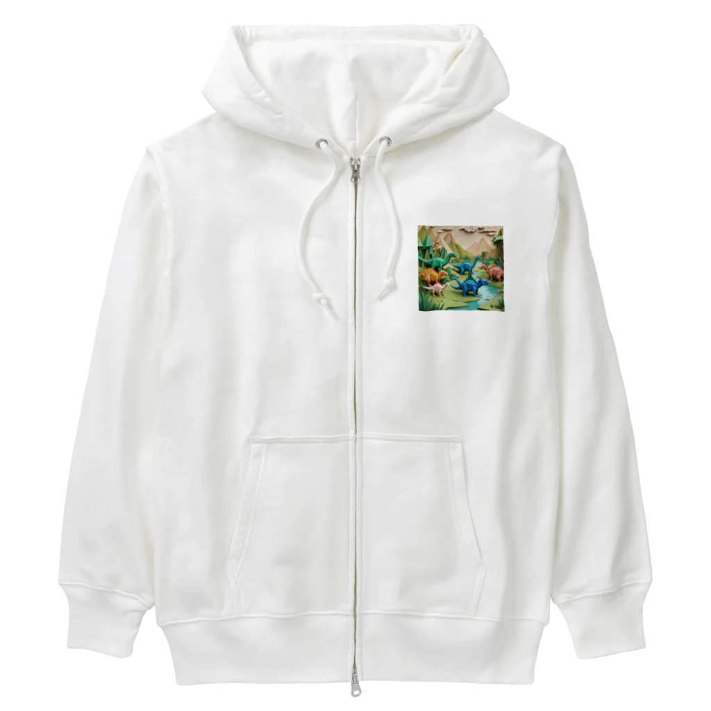 OTIRUBUTUBUTUの折り紙でザウルス Heavyweight Zip Hoodie