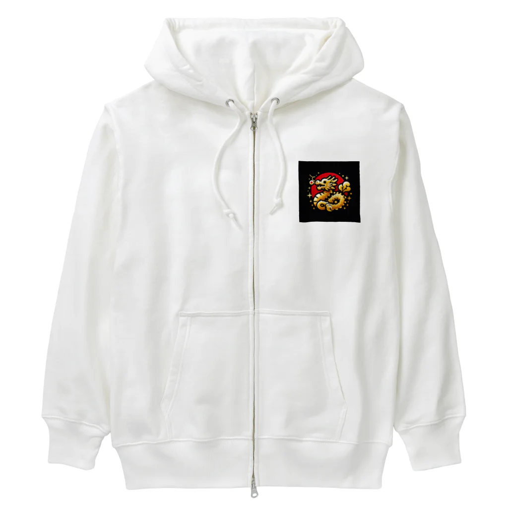 幸福龍神の幸運を呼ぶ金龍ちゃん🐉 Heavyweight Zip Hoodie