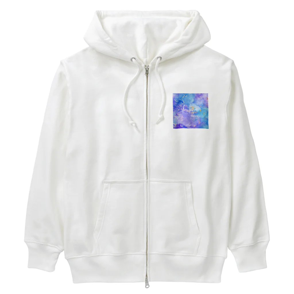 Mafuyuの手描きアートのルミナス手描き水彩画アート Heavyweight Zip Hoodie