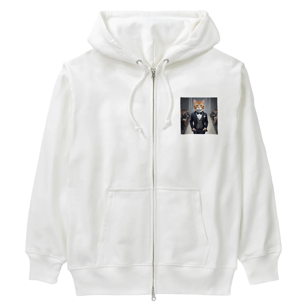 Kobayashi Kayoのランウェイを歩くモデル猫 Heavyweight Zip Hoodie