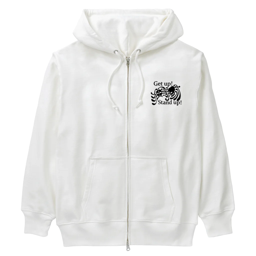 『NG （Niche・Gate）』ニッチゲート-- IN SUZURIのGet Up! Stand Up!(黒) Heavyweight Zip Hoodie