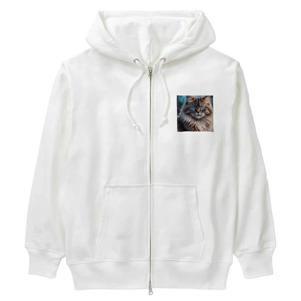 Koiwamiyaの青き目のメインクーン Heavyweight Zip Hoodie