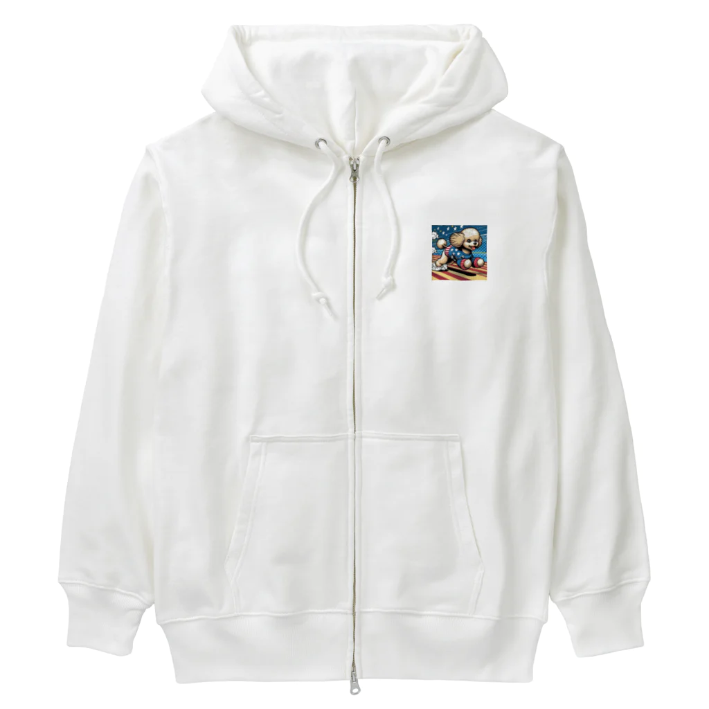 G線上のシュナウザーのアクション・プードル！自由の疾走 Heavyweight Zip Hoodie