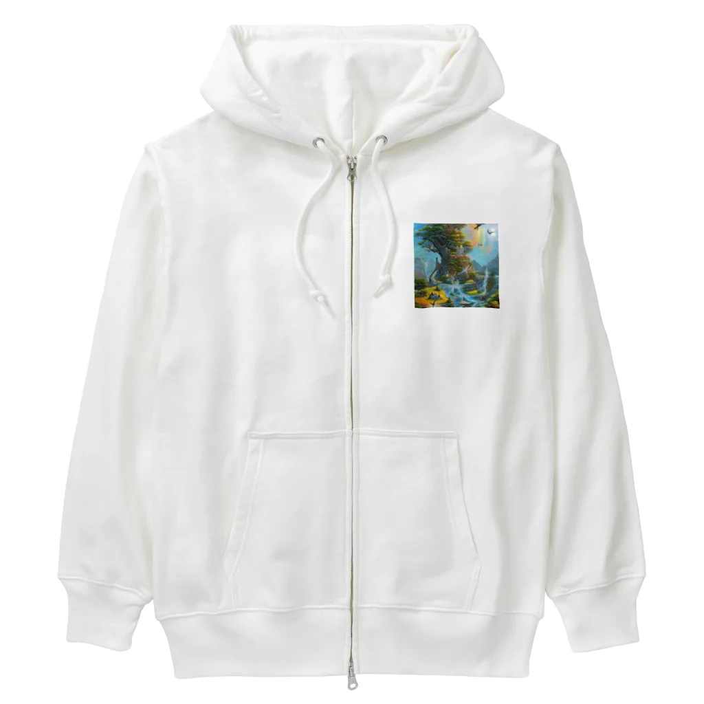 positive_poem05の神秘的な場所で創作活動 Heavyweight Zip Hoodie