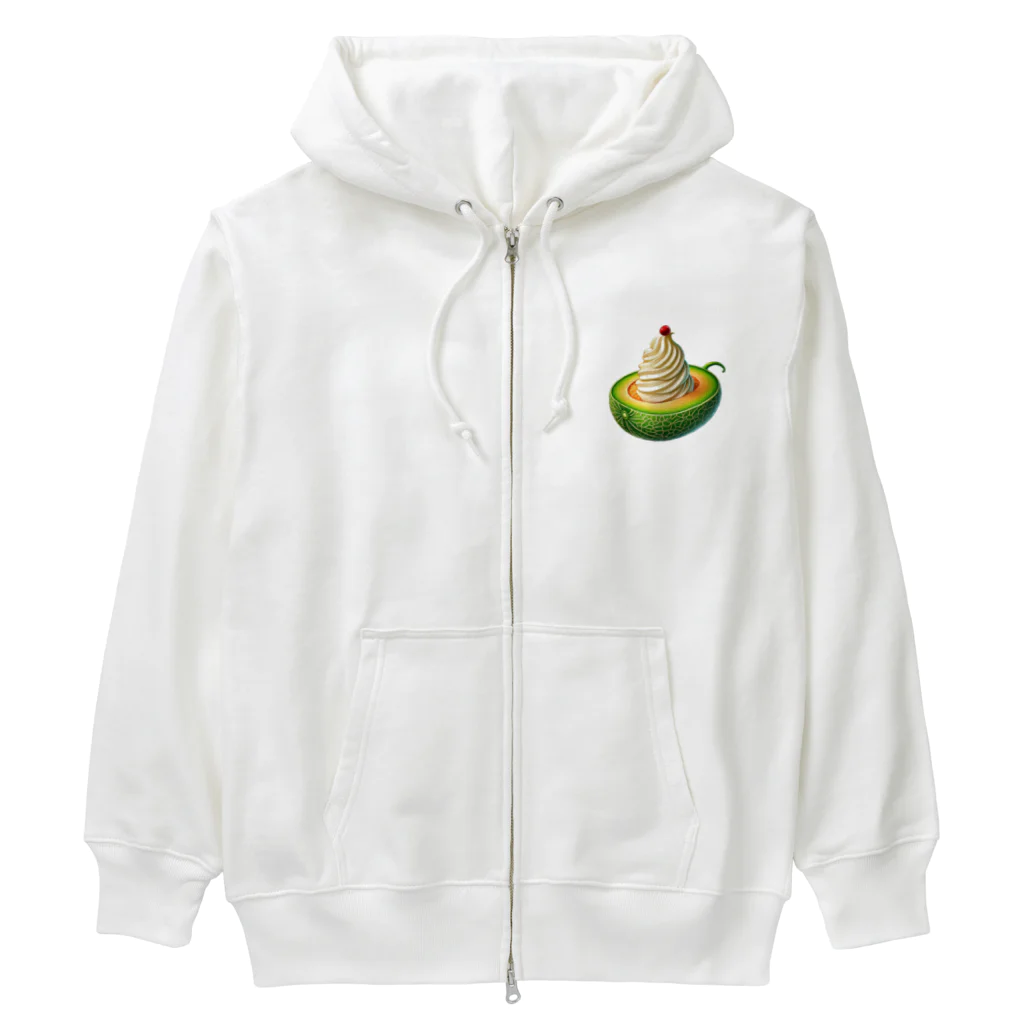 かるるんショップのメロンと生クリームとさくらんぼ Heavyweight Zip Hoodie