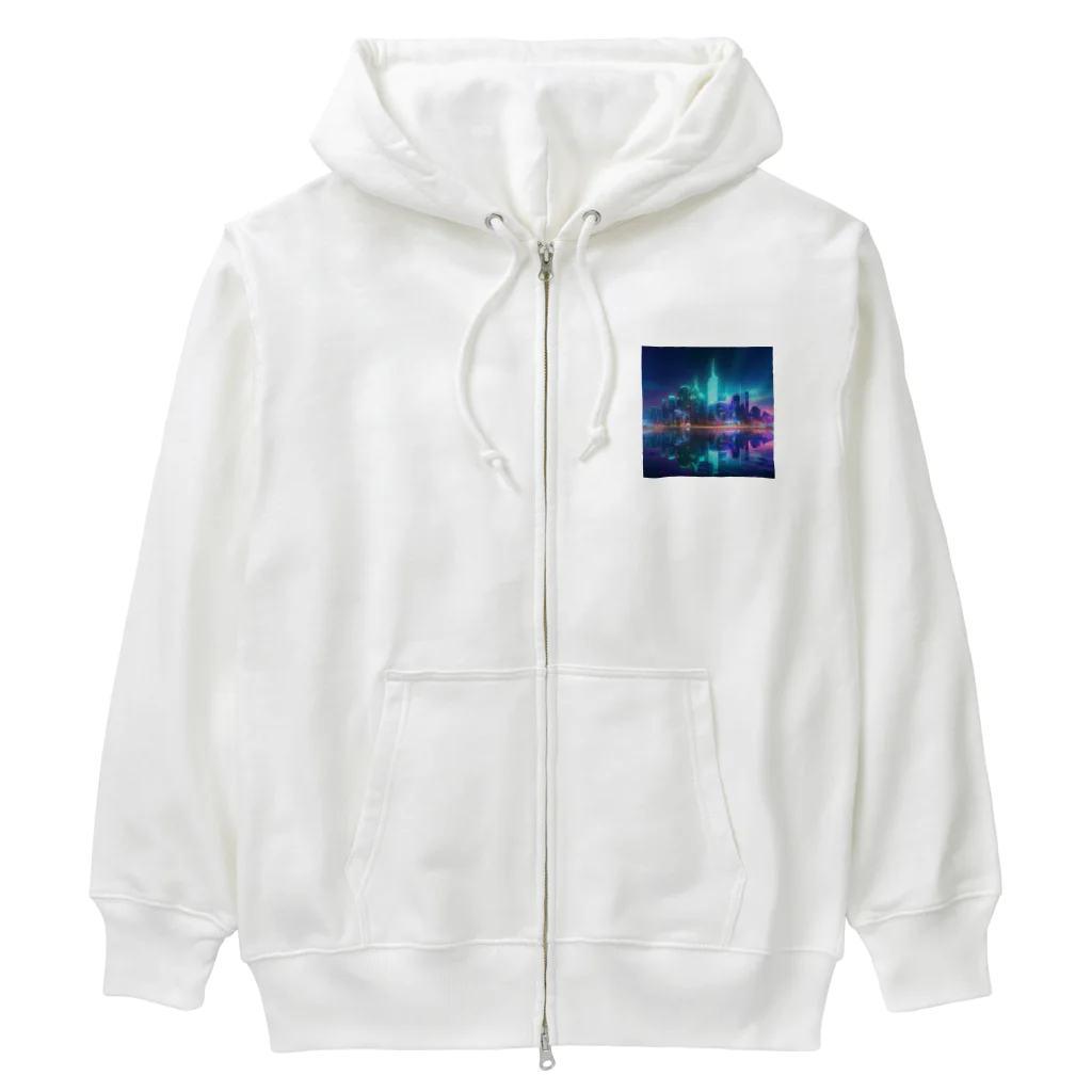 Mysycaの海辺の都市F Heavyweight Zip Hoodie