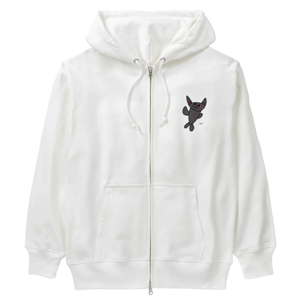 DIO CRAFT スズリ店のグレーのZUZUネコ Heavyweight Zip Hoodie