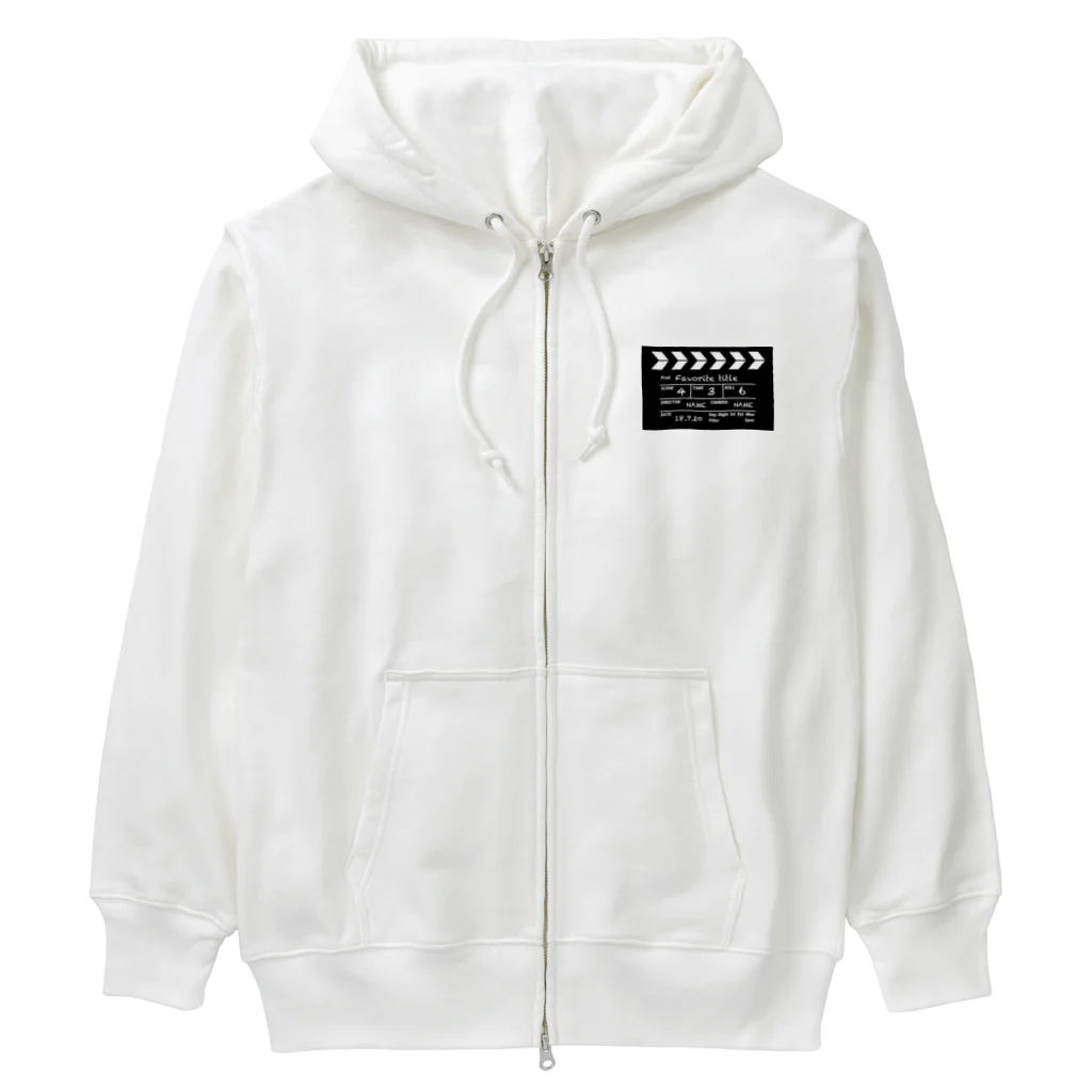 なでしこ@デザインの映画撮影 カチンコ Heavyweight Zip Hoodie