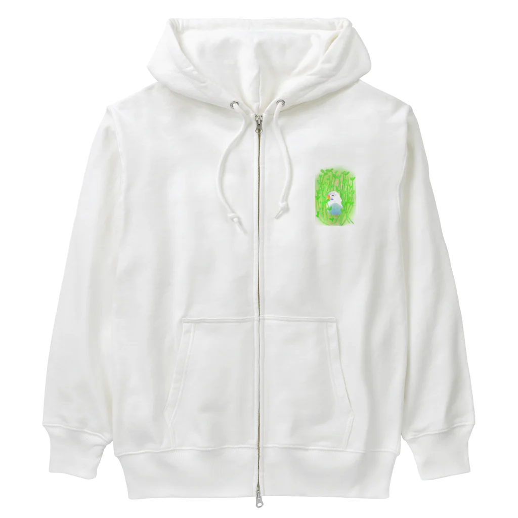 Lily bird（リリーバード）の豆苗まみれのセキセイちゃん Heavyweight Zip Hoodie