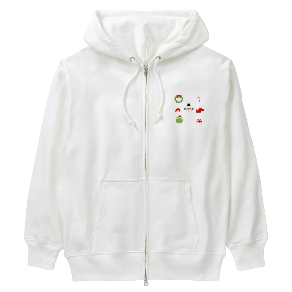 🐸かえるさんと仲間たち🐸のかえるさんのクリスマスB Heavyweight Zip Hoodie