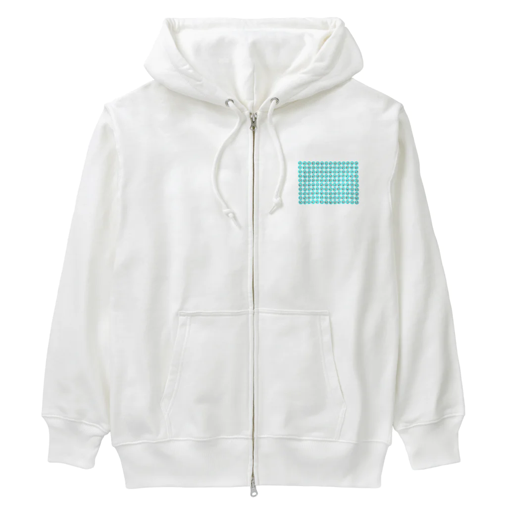 LalaHangeulのかなだらまばさ　~伝統ハングル~ 水色 Heavyweight Zip Hoodie