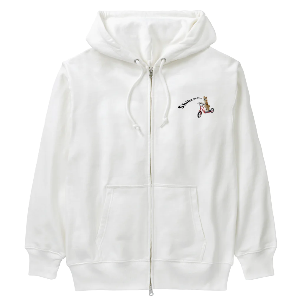 犬グッズの店しえるぶるーのキックボードに乗った柴犬 Heavyweight Zip Hoodie