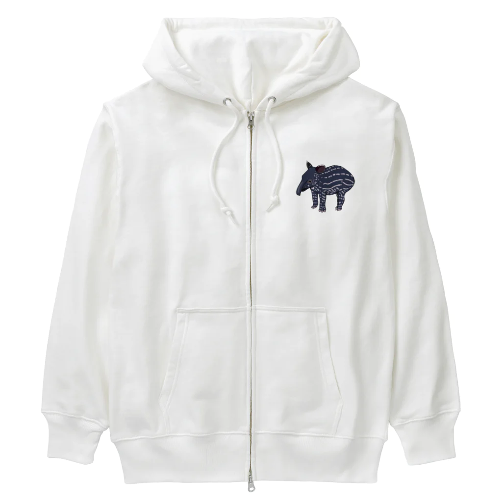 LalaHangeulのマレーバクの子供(文字無し) Heavyweight Zip Hoodie