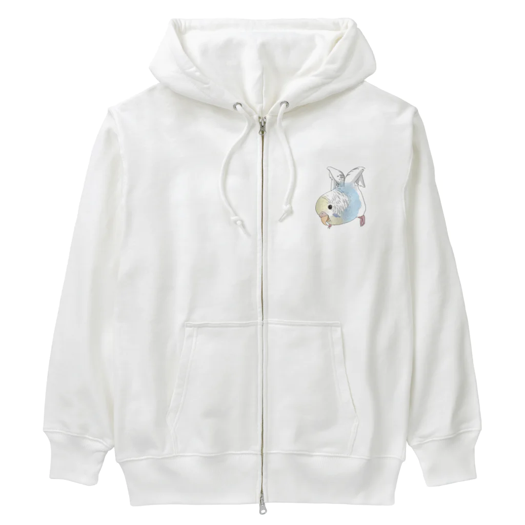 まめるりはことりのご機嫌羽セキセイインコちゃん【まめるりはことり】 Heavyweight Zip Hoodie