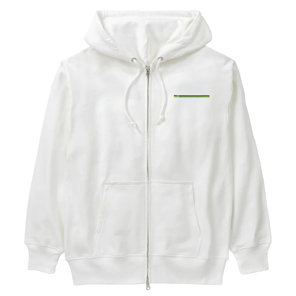 サトオのウクライナ国旗カラー＆ピースマーク(Peace symbol) Heavyweight Zip Hoodie