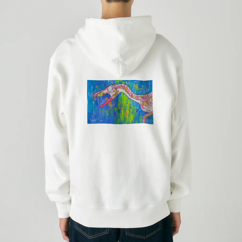 気まぐれインコのヴェロキラプトル・ボーン Heavyweight Zip Hoodie