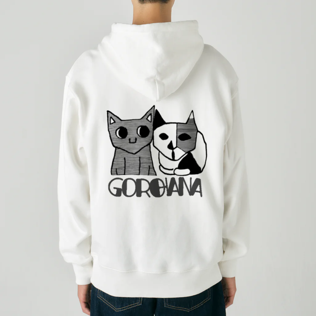 宇宙の真理ナビゲーターSunsCrystal's Shopの【猫】目覚めた猫の漫画『ごろとはな』-GOROHANA- Heavyweight Zip Hoodie