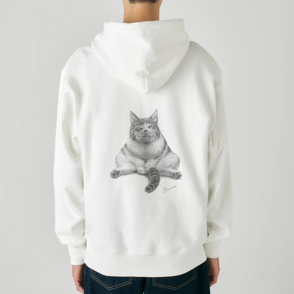 こうめ屋のトラ猫　ふみふみさん　フミフミ猫　丸顔　笑顔猫 Heavyweight Zip Hoodie