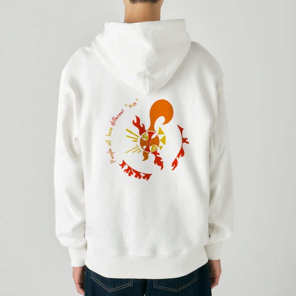 新茶屋のpeople all have different "sun" Heavyweight Zip Hoodie