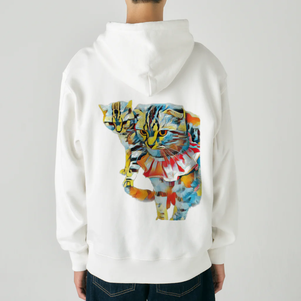 n_ottyの迫り来るキメ顔のねこたち Heavyweight Zip Hoodie