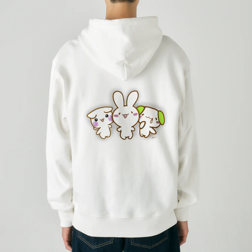 けあうさSHOPのけあうさトリオノーマル（背景無し） Heavyweight Zip Hoodie