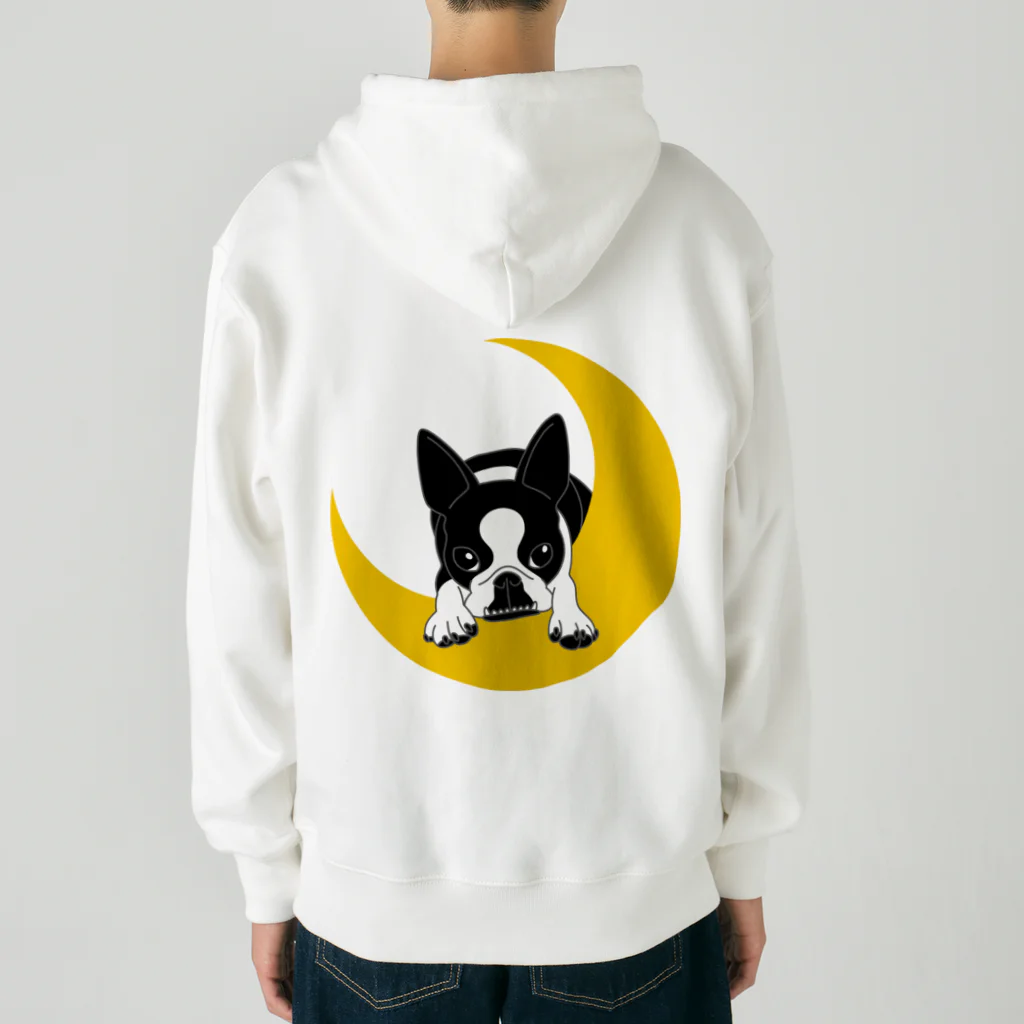 コチ(ボストンテリア)の両面プリント:ボストンテリア(月LOVE)[v2.8k] Heavyweight Zip Hoodie